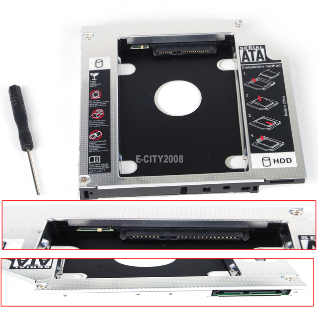 2nd HD SSD HDD Frame Caddy Adapter for Sony Vaio VPCEH 23FD PCG7181W