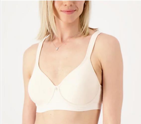 Breezies Floral Stripe Seamless Underwire T-Shirt Bra (Champagne, 36 G) A478501