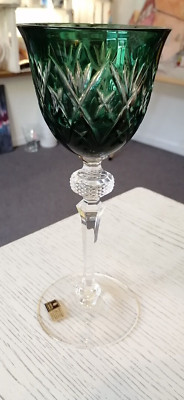 WMF Crystal Cabinet Römer Weinglas Kristall Grün Groß Seltener Fund H 22,5cm 