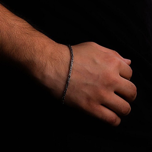 Solid 925 Sterling Silver Men's King Byzantine Round Chain Bracelet! All Sizes - Picture 4 of 25