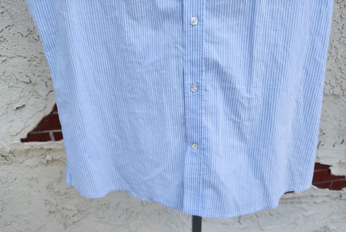 LARGE men J. LINDEBERG short sleeve stripe button down shirt blue white - Picture 11 of 17