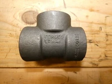 1" x 1" x 1" Steel Tee Smooth Female Connections (Lot of 4)