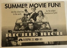 Richie Rich Movie Print Ad Advert Macaulay Culkin John Laroquette Tpa2