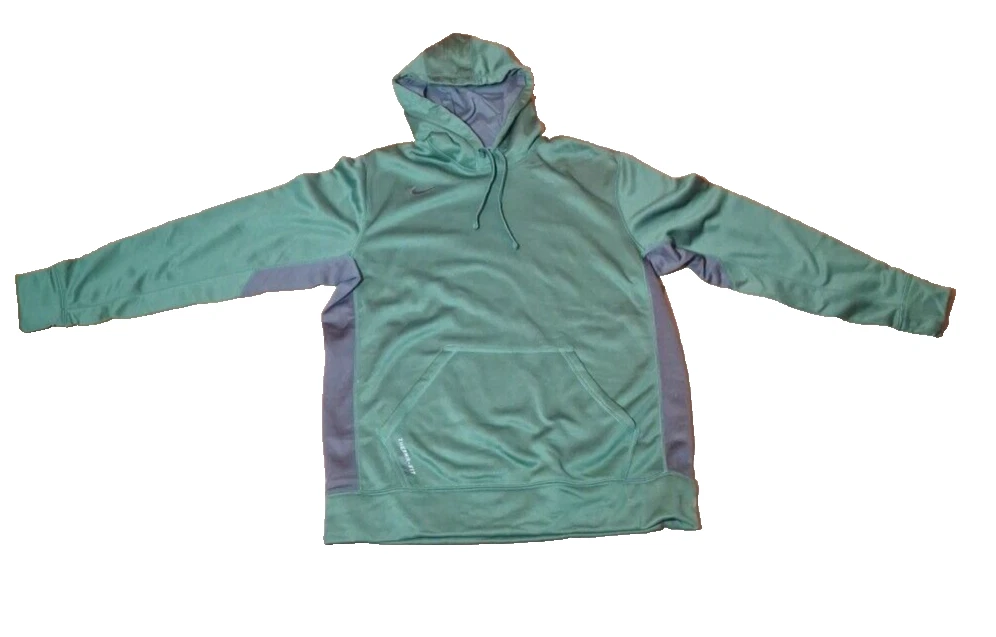 Nike Mens Teal & Gray Dri-FIT Pullover Hoodie Sweatshirt L Athletic Wear