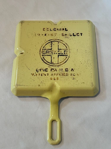 Griswold Buttercup Yellow Colonial Breakfast Skillet Cast Iron #666 - RARE