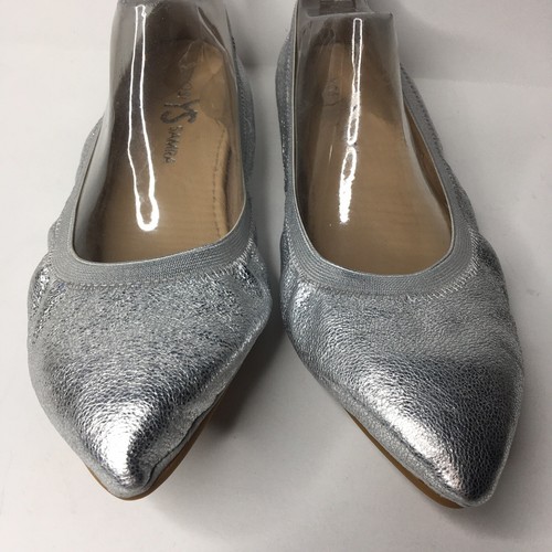 Yosi Samra Vienna Silver Scoop Foldable Leather Ballet Pointed Flat NIB SZ 5M - Picture 2 of 6
