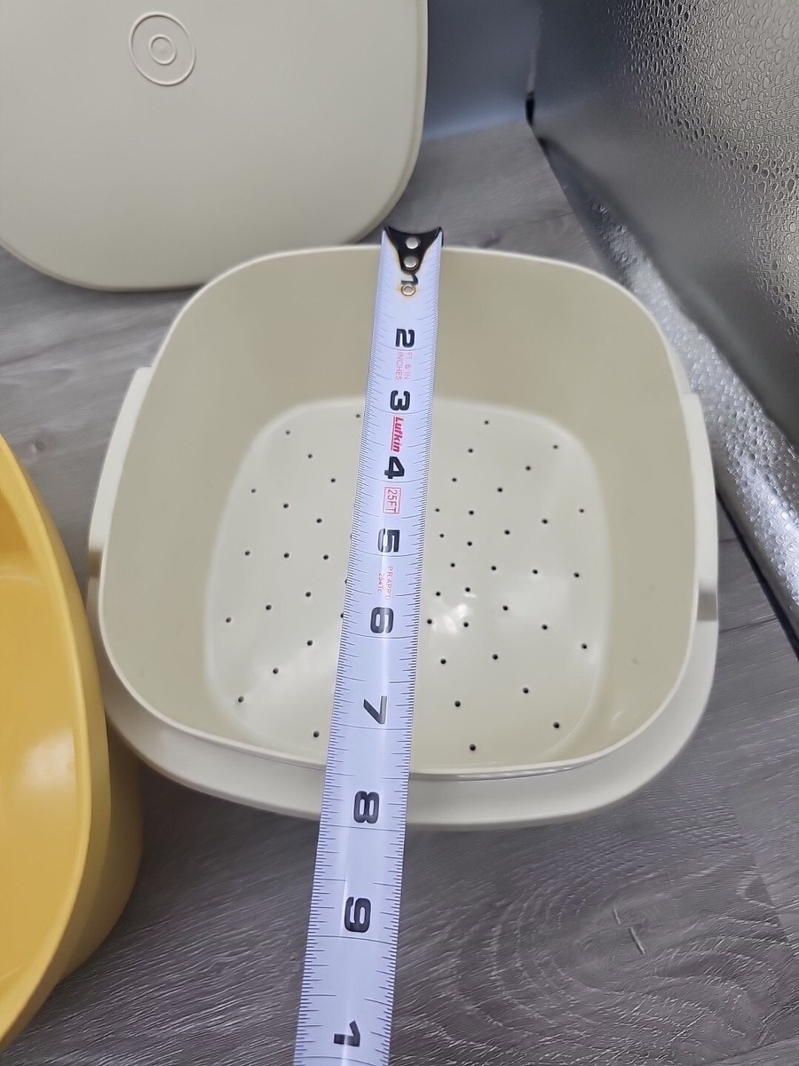 Tupperware 888-9 Square Container Steamer Set, Strainer
