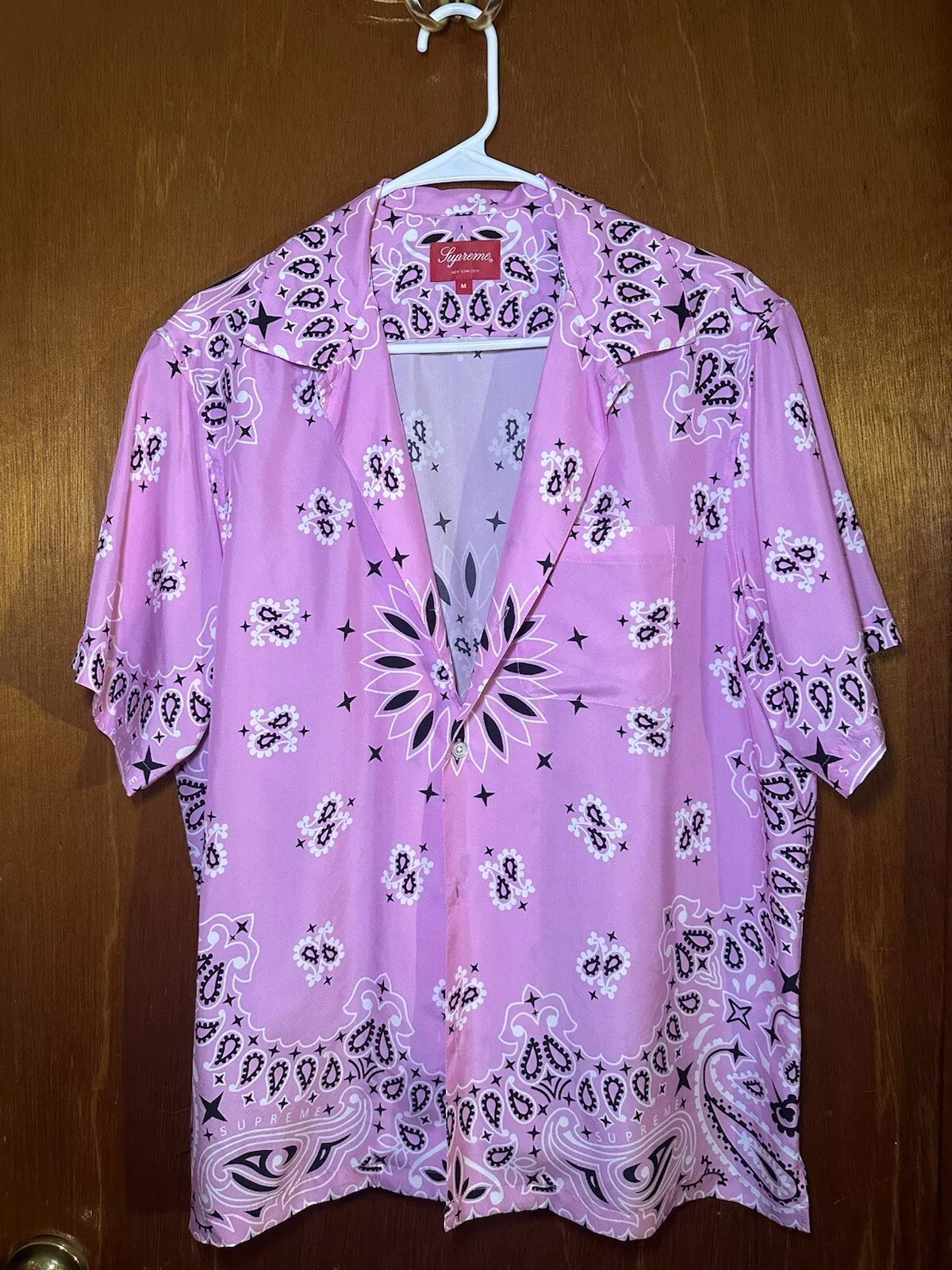 Chemise S/S Supreme Bandana en soie rose MOYENNE
