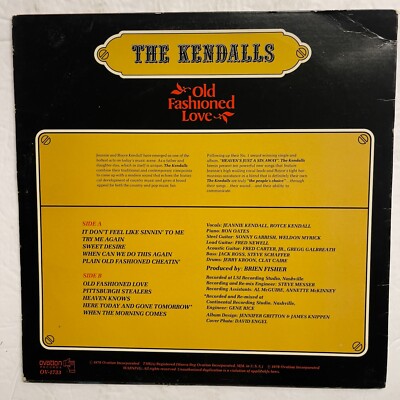 The Kendalls ‎– Old Fashioned Love Vinyl, LP 1978 Ovation Records