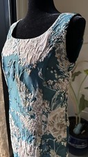 VTG Tahari Arthur S. Levine Women's Floral-Print Sheath Dress 4 Teal Pink Silver