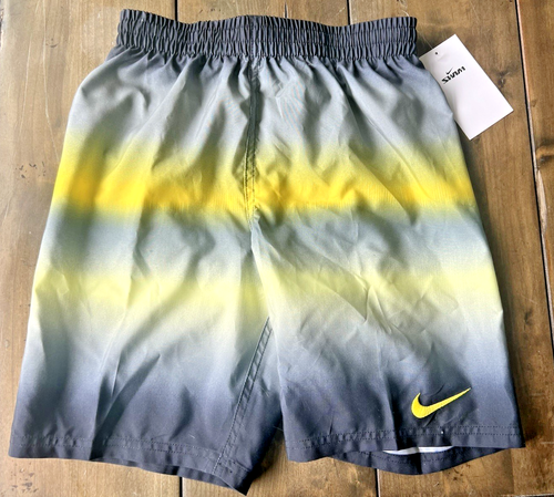 New Big Boy's Nike Swoosh Volley Swim Shorts, Horizon Stripe Medium - Picture 2 of 5
