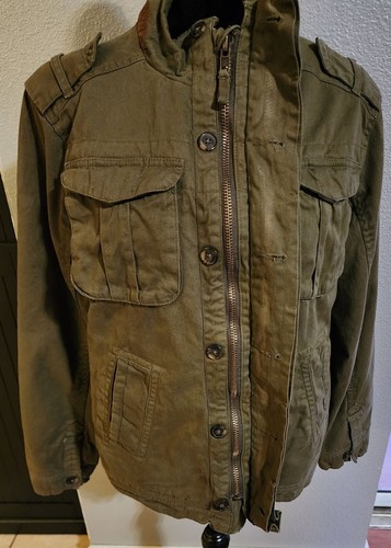 Jachs New York Utility Jacket Mens Size Small Olive Green 100% Cotton - Picture 5 of 9