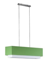 HäNgeleuchte 2Xe27 Max. Je 46W/230V GrüN Rechteckig Stoffschirm 100X24Cm