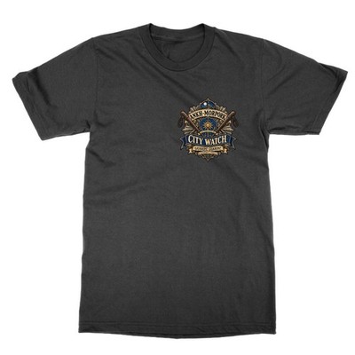 Ankh-Morpork City Watch BADGE Disc world t-shirt top fantasy comedy tee