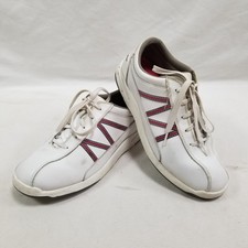 AMF Womens Bowling Shoes Vintage Size 9.5 White Lace Up USA