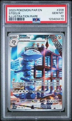 PSA 10 Steelix 208/182 SV04: Paradox Rift Illustration Rare