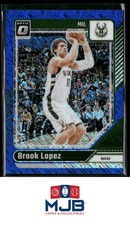 2024-25 Donruss Optic Brook Lopez Blue Shimmer #06/75 #116 Milwaukee Bucks
