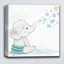 Quadro moderno Elefantino Baby su tela |Q707|Decorazione dolce cameretta bambini