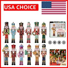 Versatile 24-Piece Wooden Nutcracker Ornaments for Charming Christmas Display