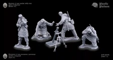 PP090 German soldiers Mortar 1943 Kharkov Set 3�. By PLASTIC PLATOON
