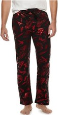Pantalones de pijama Star Wars Millennium Falcon para dormir medio nuevos con etiquetas negro rojo lámina