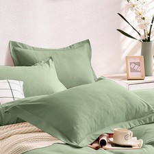 Sage Green 2 Pack Pillow Shams Set Standard Size, Soft Microfiber Pillowcases...