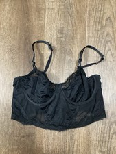 Auden Black Corset Style Balconette Bra Size Large Adjustable Straps