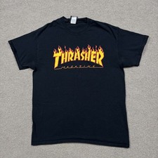 Thrasher Magazine Men' Shirt Size M Black Skateboarding Short Sleeve Graphic Tee