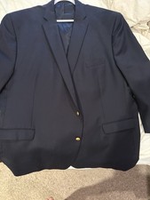 Lauren Ralph Mens Navy Blue Wool Blazer 56L w...
