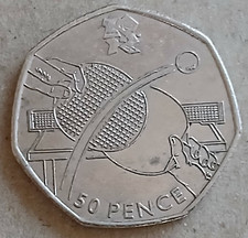Table Tennis 2012 London Olympic Games 50p Coin. 2011 Fifty Pence - Available on eBay