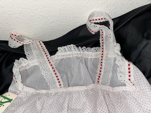 Set camicia da notte vintage babydoll lingerie top + mutandine bloomers taglia M USA rosso/bianco - Foto 13 di 19