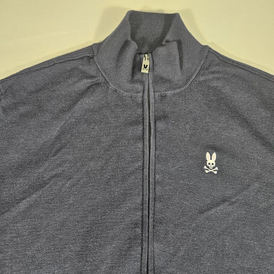 Свитер мужской Psycho Bunny Saratoga на молнии с ложным вырезом размер большой темно-синий - Изображение 3 из 4