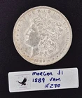 1889 Morgan Silver Dollar- AU Detail - VAM Far Date