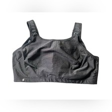 Glamorise black Full Figure 38E high impact Wirefree Sports Bra style 1166 New