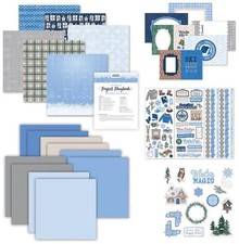 Creative Memories 6pc SET: "Winter Bliss" 12x12 Paper,Stickers,Mats,Embellies 