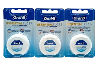 Oral-B Essential Floss Zahnseide ungewachst neutral 3x 50m