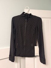 LULULEMON DEFINE JACKET NULU, POLKA FLOCK BLACK, BRAND NEW SIZE 6