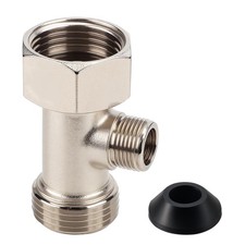 Universal Metal 3Way Toilet Bidet T Adapter Valve Connector 7/8x7/8x3/8 Inch