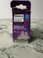 Philips Avent Natural Response Baby Bottle Nipples Size 1 Extra Slow Flow 2-Pack