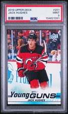 2019-20 Upper Deck Jack Hughes #201 Young Guns Rookie PSA 9