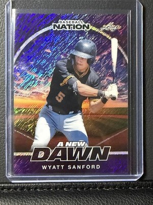 2025 Leaf Baseball Nation Wyatt Sanford A New Dawn Base Shimmer Blue