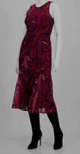 Sam Edelman Women Purple/Pink Sleeveless Embroidered-Mesh MIDI Dress Size: 10