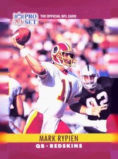1990 Pro Set FACT Cincinnati #330 Mark Rypien Washington Redskins