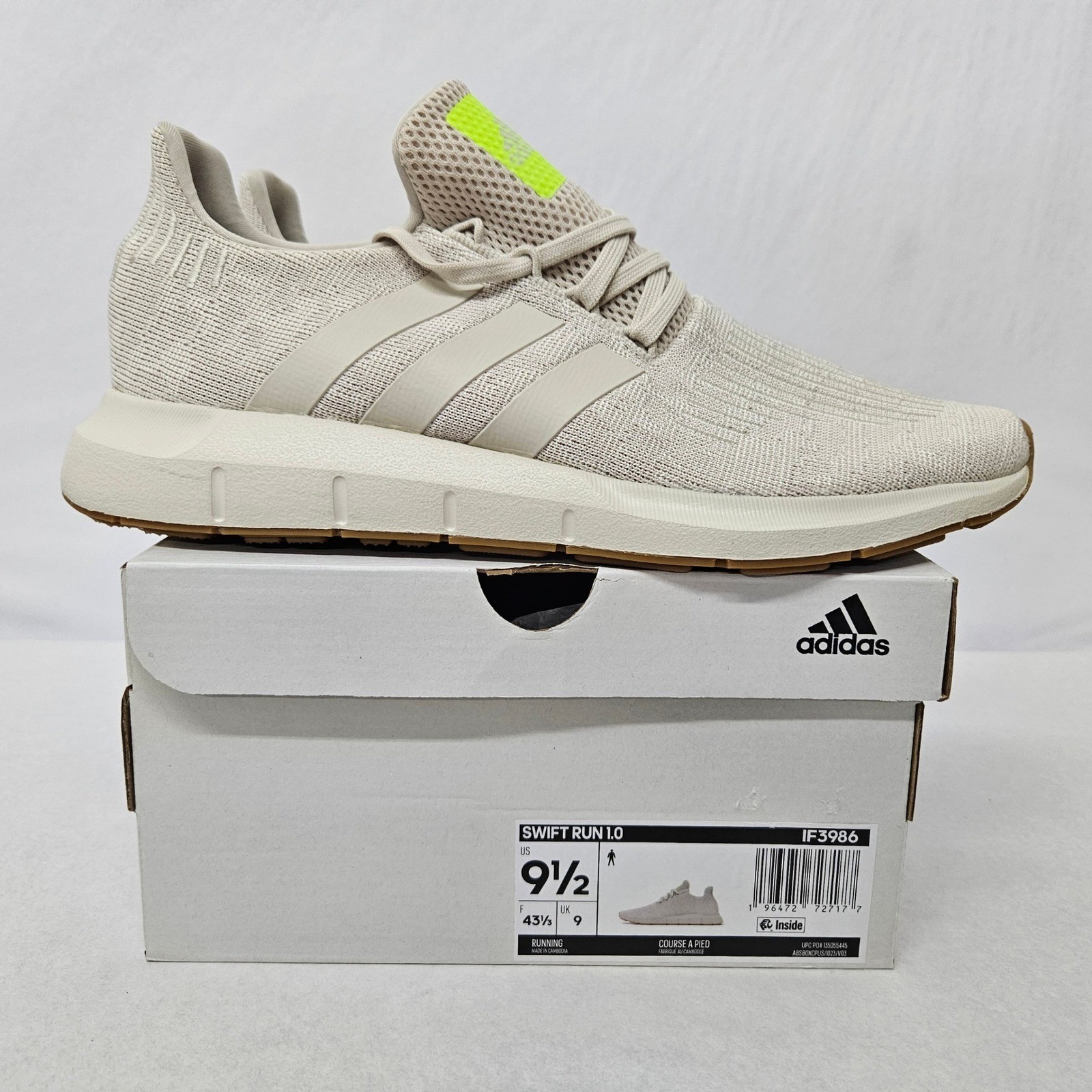 Adidas Swift Run 1.0 Running Shoes IF3986 Beige Yellow Men's