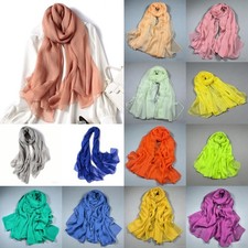 100 Mulberry Silk Women Large Shawl Wrap Scarf Head Neck Shawl Elegant 70x43"