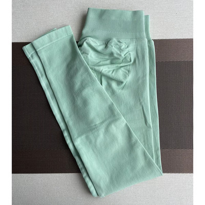 Leggings Für Damen, Nahtlos, Sport-Yoga-Hose, Niedriges Geripptes Band