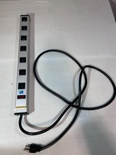 Global Industries 7 Outlet Aluminum Power Strip Power Tap 15A 125VAC 60Hz