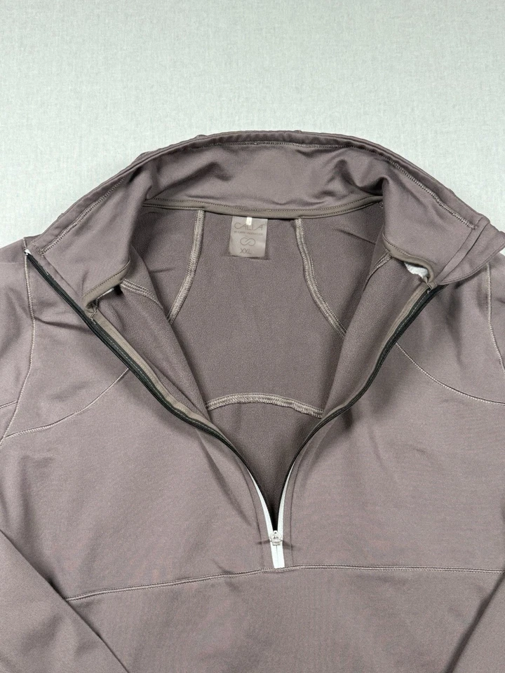 Moletom Calia Pullover feminino XXL lavanda ajustado manga longa 1/4 zíper ativo - Imagem 4 de 4
