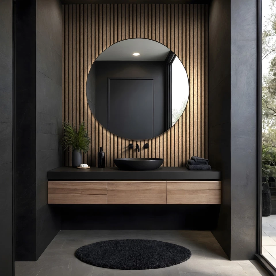 Self Adhesive Wallpaper Brown Acoustic Panel Scandi Wood Effect for Walls and Furniture - Image 3 of 4