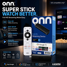 Super Stick onn Full HD Google TV Streaming Device Voice Remote Chromecast 8GB